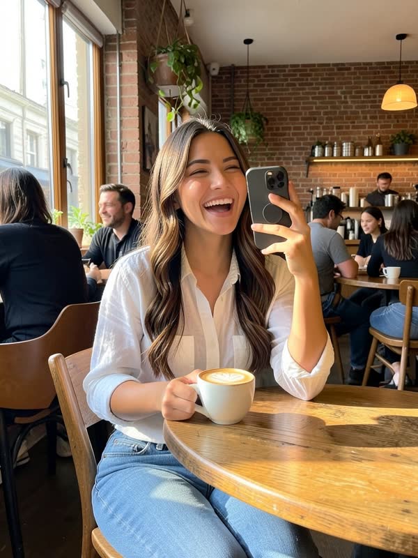 Original photo: white shirt and jeans